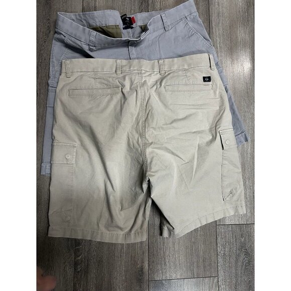 Lot Of 2 Dockers Men 36 Solid Khaki Cotton Smart Tech 360 Cargo Short - Picture 13 of 13